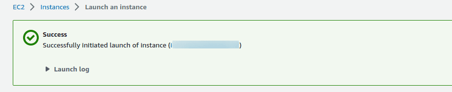 provision ec2 success screen