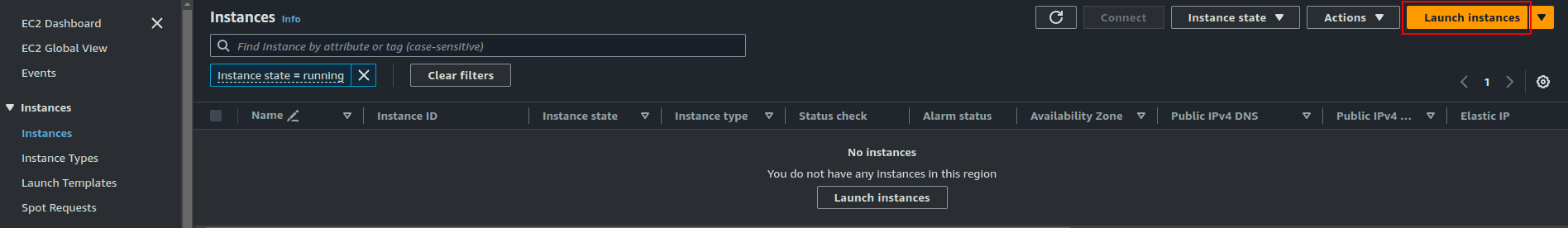 launch instance