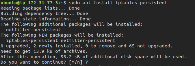 install iptables-persistent