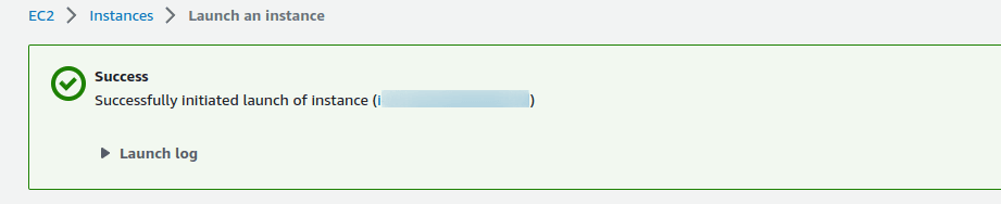 provision ec2 success screen