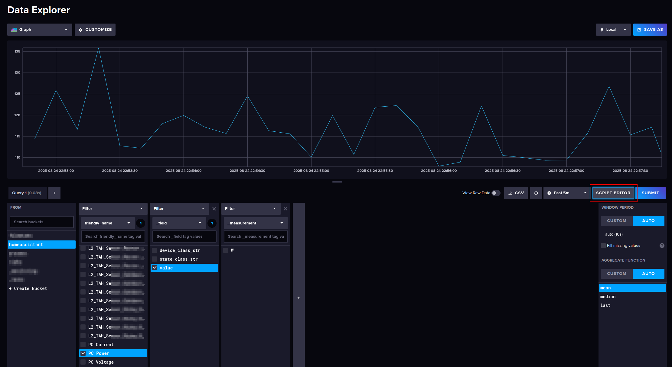 influxdb bucket data explore ui screenshot